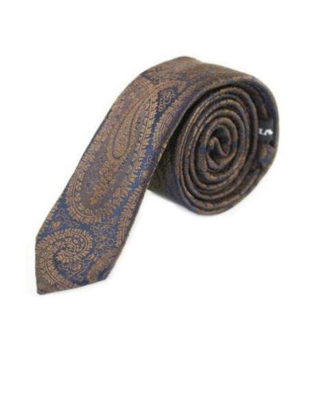 Corbata raya ancha azul marrón